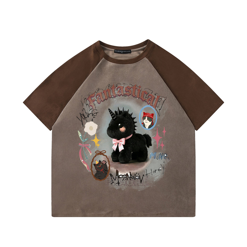 Unicorn printed short sleeved shirt